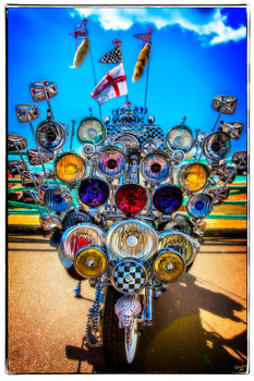 Laminated Brighton Mod Scooter by Chris Lord Photo Art Print Cool Wall Art Poster Dry Erase Sign 24x36