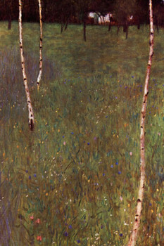 Laminated Gustav Klimt Farm House with Birch Trees Art Nouveau Prints and Posters Gustav Klimt Canvas Wall Art Fine Art Wall Decor Nature Landscape Abstract Painting Poster Dry Erase Sign 24x36