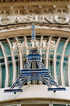 Laminated Eiffel Tower Sign Close Up Paris Hotel Casino Las Vegas Nevada Photo Photograph Poster Dry Erase Sign 24x36