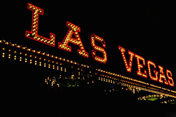 Laminated Las Vegas Nevada Vintage Neon Sign Board Illuminated Photo Photograph Poster Dry Erase Sign 36x24