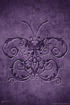 Laminated Damask Butterfly by Brigid Ashwood Purple Butterfly Poster Vintage Poster Prints Butterflies in Flight Wall Decor Butterfly Illustrations Insect Art Poster Dry Erase Sign 24x36