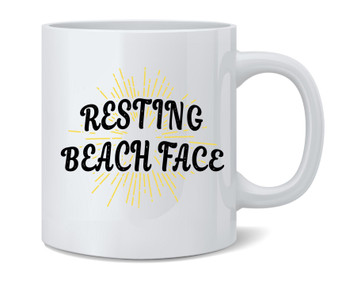 Resting Beach Face Funny Vacation Vacay Ceramic Coffee Mug Tea Cup Fun Novelty Gift 12 oz