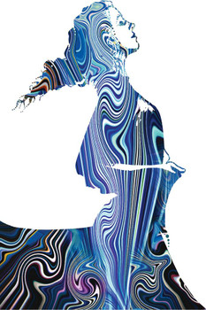 Laminated Psychedelic Woman Dancing Art Print Poster Dry Erase Wall Art 24x36