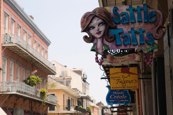 Laminated View of Bourbon Street French Quarter New Orleans Louisiana Photo Photograph Poster Dry Erase Sign 36x24