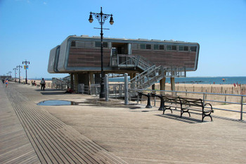 Laminated Comfort Station Coney Island Boardwalk Brooklyn Photo Photograph Poster Dry Erase Sign 36x24