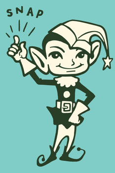 Laminated Pixie Elf Snapping His Finger Retro Illustration Art Print Poster Dry Erase Wall Art 24x36