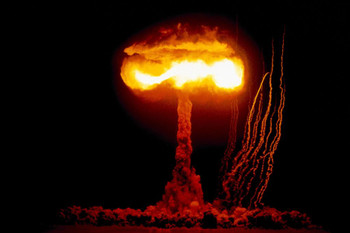 Laminated Nuclear Detonation Test Nevada 1957 Photo Photograph Poster Dry Erase Sign 36x24