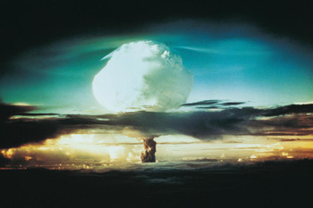 Laminated Nuclear Bomb Test Bikini Atoll and Enewetak 1952 Photo Photograph Poster Dry Erase Sign 36x24