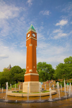 Laminated Pillar Surrounded by Fountains Saint Louis University St Louis Photo Photograph Poster Dry Erase Sign 24x36