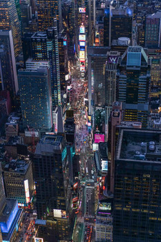 Laminated Aerial View of Times Square New York City NYC Photo Photograph Poster Dry Erase Wall Art 24x36