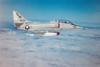 Laminated US Marines A4 Skyhawk Jet Fighter in Flight Photo Photograph Poster Dry Erase Sign 36x24