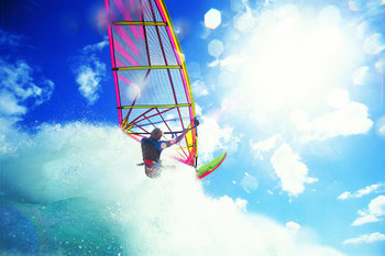 Laminated Man Windsurfing Photo Photograph Poster Dry Erase Sign 36x24