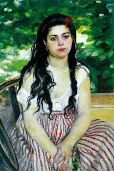 Laminated Pierre Auguste Renoir The Bohemian Realism Romantic Artwork Renoir Canvas Wall Art French Impressionist Art Posters Portrait Painting Landscape Posters Poster Dry Erase Sign 24x36