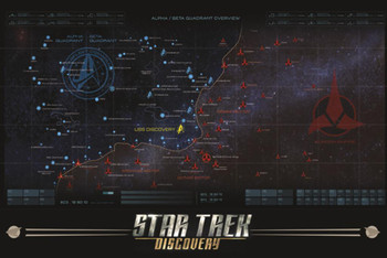 Laminated Star Trek Discovery Map Poster Dry Erase Sign 24x36