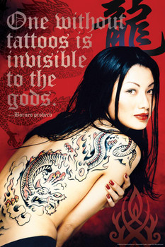 Laminated One Without Tattoos is Invisible To The Gods Proverb Poster Dry Erase Sign 24x36