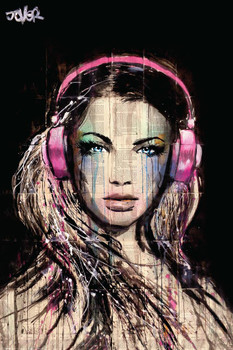 Laminated Loui Jover DJ Girl Art Print Poster Dry Erase Sign 24x36