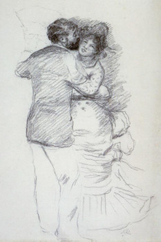 Laminated Pierre Auguste Renoir Study for Dance in the Country Realism Romantic Artwork Renoir Canvas Wall Art French Impressionist Art Posters Portrait Painting Poster Dry Erase Sign 24x36
