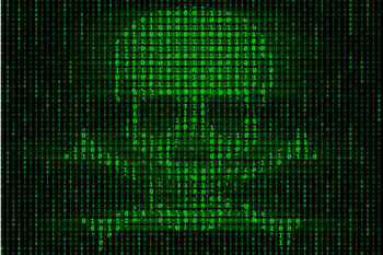 Laminated Computer Virus Cyber Security Skull and Crossbones Art Print Poster Dry Erase Sign 36x24