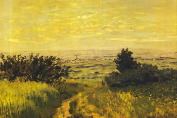 Laminated Claude Monet View To The Plain Of Argenteuil Impressionist French Nature Landscape Painting Poster Dry Erase Wall Art 24x36