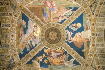 Laminated Raphael Ceiling Of The Room Of Eliodorus 1513 Italian High Renaissance Fresco Art Poster Dry Erase Sign 36x24