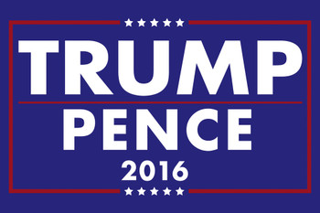 Donald Trump Mike Pence President 2016 Campaign Poster 12x18 inch