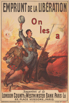 Laminated Emprunt de la Liberation WPA War Propaganda Poster Dry Erase Sign 24x36