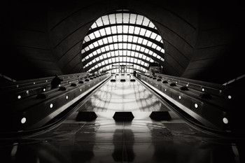 Laminated Canary Wharf Station London England Underground Photo Photograph Poster Dry Erase Sign 36x24