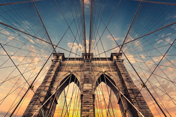 Laminated Brooklyn Bridge Photo Photograph Poster Dry Erase Sign 24x36