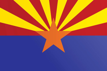 Laminated Arizona State Flag Poster Dry Erase Sign 24x36