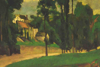 Laminated Cezanne Road At Pontoise Impressionist Posters Paul Cezanne Art Prints Nature Landscape Painting Flower Wall Art French Artist Wall Decor Garden Romantic Art Poster Dry Erase Sign 36x24