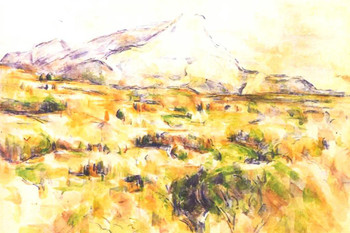 Laminated Cezanne Mont Sainte Victoire Impressionist Posters Paul Cezanne Art Prints Nature Landscape Painting Flower Wall Art French Artist Wall Decor Garden Romantic Art Poster Dry Erase Sign 36x24