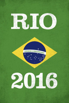 Laminated Rio De Janeiro Brazil 2016 Games Sports Poster Dry Erase Sign 24x36