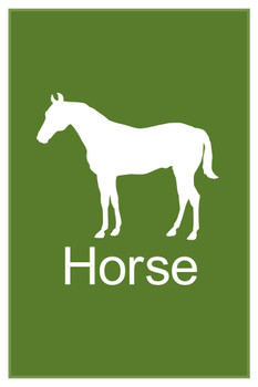 Laminated Farm Animal Horse Silhouettes Classroom Learning Aids Barnyard Farming Farm Green Poster Dry Erase Sign 24x36