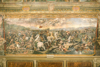 Laminated Giulio Romano The Battle of the Milvian Bridge Realism Romantic Artwork Prints Biblical Drawings Portrait Painting Wall Art Renaissance Posters Canvas Art Poster Dry Erase Wall Art 36x24