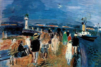 Laminated Raoul Dufy Honfleur Jette French Fauvist Painting Print Impressionism Painting Sargent Artwork Nature Landscape Wall Decor Watercolor Painting French Artist Art Poster Dry Erase Sign 36x24