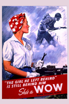 Laminated Shes a WOW World War II Retro Vintage WPA Art Project Poster Dry Erase Sign 24x36