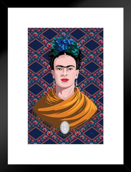 Frida Kahlo Flower Lattice Feminist Cool Wall Decor Matted Framed Wall Decor Art Print 20x26
