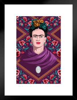 Frida Kahlo Purple Shawl Feminist Cool Wall Decor Matted Framed Wall Decor Art Print 20x26