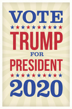 Vote Trump For President 2020 Election Stretched Canvas Wall Art 16x24 inch