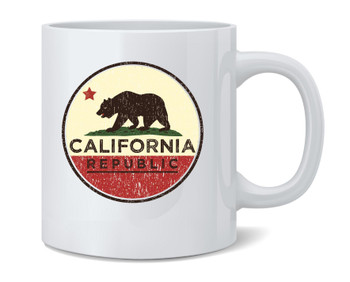 California Republic Flag Bear Retro Coffee Mug 12oz