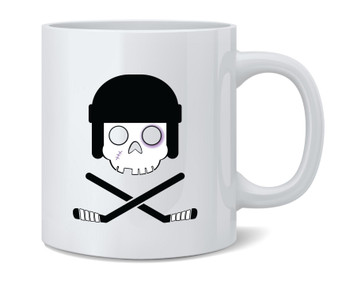 Hockey Skull and Crossed Sticks Sports Coffee Mug 12oz