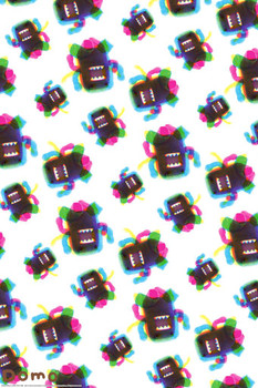 Domo CMYK Repeating Pattern Cute Wallpaper Style Funny Cool Wall Decor Art Print Poster 24x36