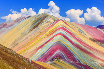 Vinicunca Cusco Rainbow Mountain Peru Photo Thick Paper Sign Print Picture 12x8