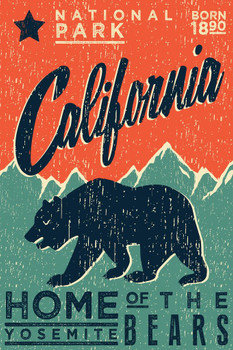 California Home of the Yosemite Bears Travel Photo Photograph Thick Paper Sign Print Picture 8x12