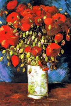 Vincent Van Gogh Poppies Van Gogh Wall Art Impressionist Painting Style Nature Spring Flower Wall Decor Landscape Vase Bouquet Poster Romantic Artwork Thick Paper Sign Print Picture 8x12