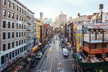 View of Chinatown from Manhattan Bridge New York City NYC Photo Photograph Thick Paper Sign Print Picture 12x8