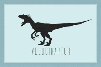 Dinosaur Velociraptor Blue Dinosaur Poster For Kids Room Dino Pictures Bedroom Dinosaur Decor Dinosaur Pictures For Wall Dinosaur Wall Art Prints for Walls Thick Paper Sign Print Picture 12x8