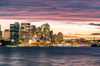 Sydney Australia Opera House Skyline Sunset Photo Photograph Thick Paper Sign Print Picture 12x8