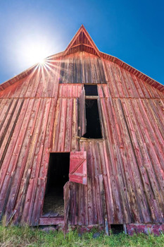 Red Barn in the Palouse Washington State Photo Photograph Thick Paper Sign Print Picture 12x8