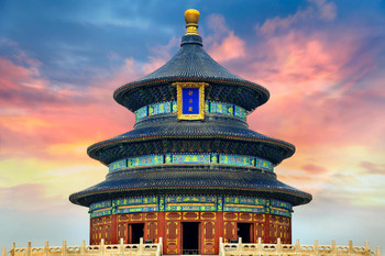 Temple of Heaven Imperial Complex Religious Buildings Beijing China Photo Photograph Thick Paper Sign Print Picture 12x8